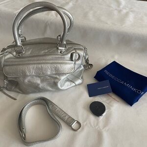 Rebecca Minkoff MAB Morning After Bag original, Pewter Silver leather